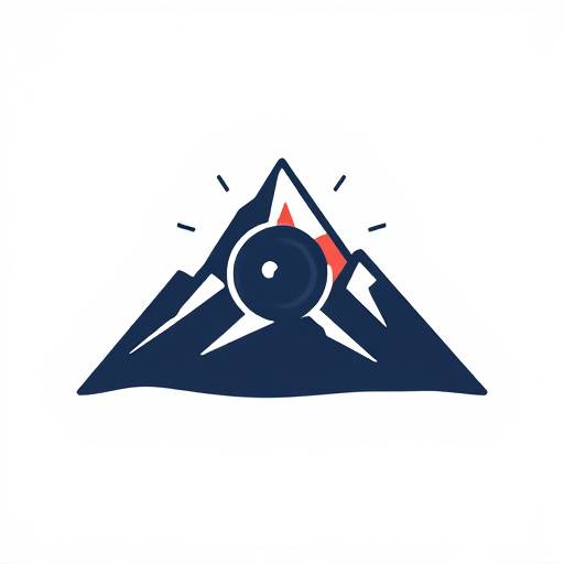 Pixel Peak Studios Logo - A stylized mountain peak with a camera lens