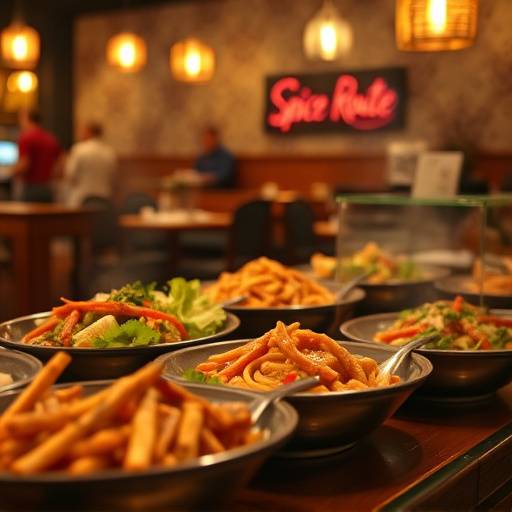 Still from a promotional video for 'The Spice Route' restaurant, highlighting their vibrant dishes.